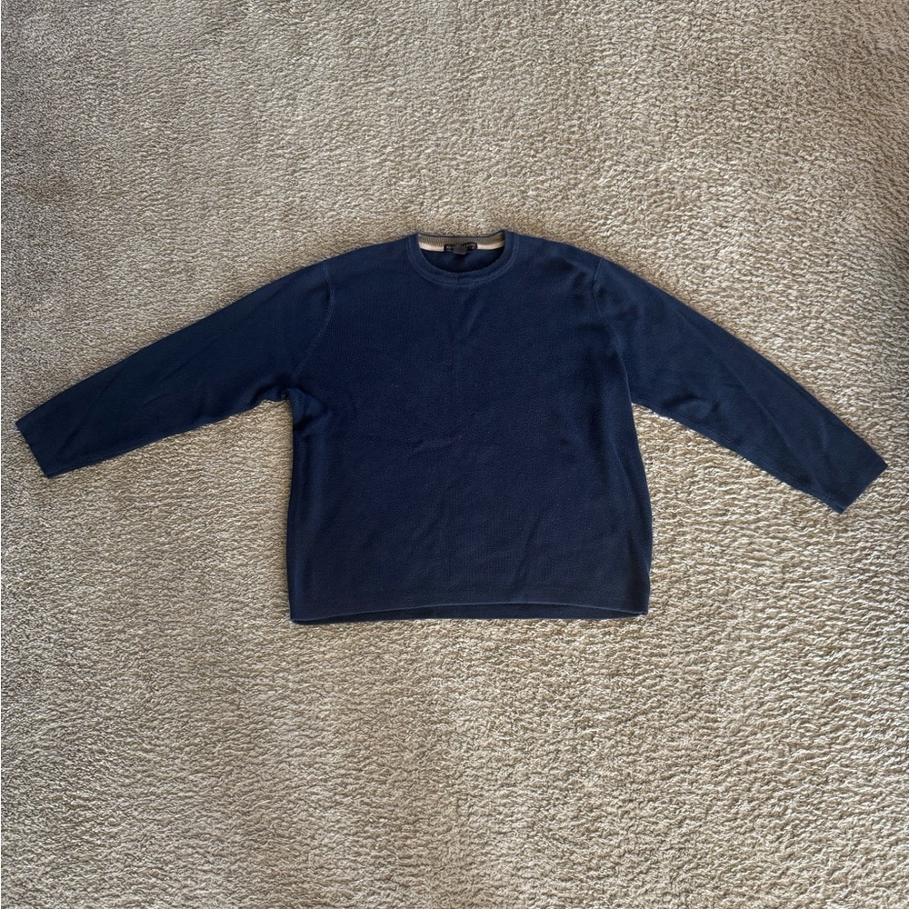Royal Robbins Navy Crewneck with Tan Trim